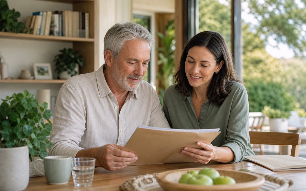 Australian family reviewing estate planning documents together